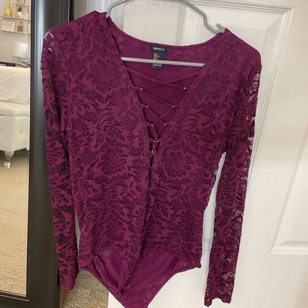 Purple Lace Bodysuit